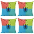 thumbnail image 1 of Ambesonne Pastel Throw Pillow Cover 4 Pack, Retro Camera Hipster, 18", Multicolor, 1 of 7