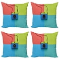thumbnail image 1 of Ambesonne Pastel Throw Pillow Cover 4 Pack, Retro Camera Hipster, 20", Multicolor, 1 of 7