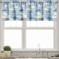 thumbnail image 1 of Ambesonne Pastel Valance Pack of 2, Sky Clouds Drawn Polka Dots, 42"X18", Pale Azure Blue Pale Pink, 1 of 3
