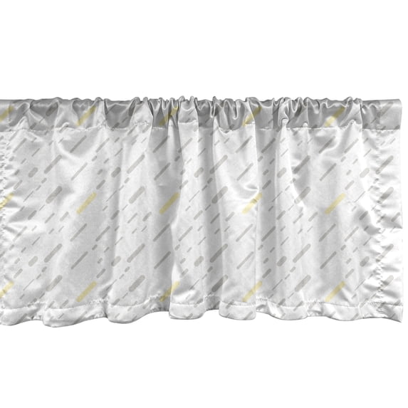 Ambesonne Pastel Window Valance, Neutral Geometric Stripes, 54" X 12", Pale Grey and Pale Yellow