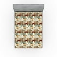 thumbnail image 1 of Ambesonne Pastoral Fitted Sheet, Rustic Look Whimsical Art, King Size, Laurel Green Eggshell, 1 of 5