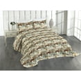 thumbnail image 1 of Ambesonne Pastoral Quilted Coverlet 2 Pcs, Rustic Look Whimsical Art, Twin Size, Laurel Green Eggshell, 1 of 4