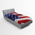 thumbnail image 1 of Ambesonne Patriotic Fitted Sheet, America Patriotic Day, Twin XL Size, Navy Blue Red White, 1 of 3