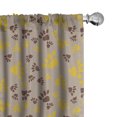 thumbnail image 1 of Ambesonne Paw Print Window Curtains, Animal Steps, Each 28" W x 95" L, Warm Taupe Brown Mustard, 1 of 4