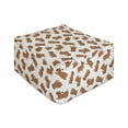 thumbnail image 1 of Ambesonne Paw Print Rectangle Pouf, Repetitive Cartoon Design Pattern of Playful Funny Dog with Collar, Under Desk Foot Stool for Living Room Office Ottoman with Cover, 25", Ginger Grey and White, 1 of 4
