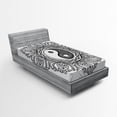 thumbnail image 1 of Ambesonne Peace Fitted Sheet, Floral Yoga, Twin XL Size, Black White, 1 of 2