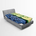 thumbnail image 1 of Ambesonne Peace Fitted Sheet, Ying Yang Tree, Twin Size, Black Green and Blue, 1 of 3