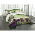 thumbnail image 1 of Ambesonne Peace Quilted Bedspread Set 3 Pcs, Spa Candles Orchids Bloom, King Size, Pale Green Fern Green, 1 of 5