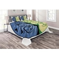 thumbnail image 1 of Ambesonne Peace Quilted Coverlet 3 Pcs, Ying Yang Tree, Queen Size, Black Green and Blue, 1 of 2