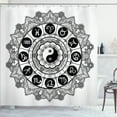 thumbnail image 1 of Ambesonne Peace Shower Curtain, Mandala Art Harmony, 69"Wx70"L, Black White, 1 of 5