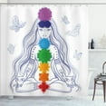 thumbnail image 1 of Ambesonne Peace Shower Curtain, Yoga Lotus Pose, 69"Wx84"L, Multicolor, 1 of 5