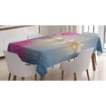 thumbnail image 1 of Ambesonne Peace Tablecloth Rectangular Table Cover, Japanese Candle Sakura, 52"x70", Lavender Pink Blue, 1 of 4