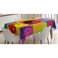 thumbnail image 1 of Ambesonne Peace Tablecloth Rectangular Table Cover, Ying Yang Hippie, 60"x90", Multicolor, 1 of 4