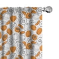 thumbnail image 1 of Ambesonne Peach Window Curtains, Silhouette Juicy Slices, Each 28" W x 84" L, Brown Orange and White, 1 of 3