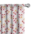thumbnail image 1 of Ambesonne Peach Window Curtains, Small Fruits on Plain Back, Each 28" W x 84" L, Raspberry Marigold and White, 1 of 4