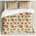 thumbnail image 1 of Ambesonne Peach Colors Duvet Cover Sets, Fruit with Art, 2-Queen, White Burnt Sienna, 1 of 7
