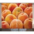 thumbnail image 1 of Ambesonne Peach Curtains 2 Panel Set, Nutritious Fruit Photo, 108" x 96", Orange Yellow, 1 of 3