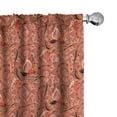 thumbnail image 1 of Ambesonne Peach Curtains, Floral Vibrant Drawing, Pair of 28"x95", Peach Orange Black, 1 of 5