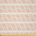 thumbnail image 1 of Ambesonne Peach Fabric by the Yard Microfiber, Abstract Stripes and Bars, 1 Yard, Off White Salmon, 1 of 2