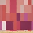 thumbnail image 1 of Ambesonne Peach Fabric by the Yard Microfiber, Geometric Square Colorful, 10 Yards, Purple Coral, 1 of 2