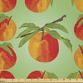thumbnail image 1 of Ambesonne Peach Fabric by the Yard Microfiber, Mellow Exotic Delicacy Art, 2 Yards, Vermilion Orange Green, 1 of 2