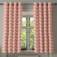 thumbnail image 1 of Ambesonne Peach Grommet Curtain, Chevron Zigzag Vintage, 50" x 63", Coral Peach, 1 of 6