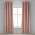 thumbnail image 1 of Ambesonne Peach Grommet Curtain, Chevron Zigzag Vintage, 50" x 72", Coral Peach, 1 of 6