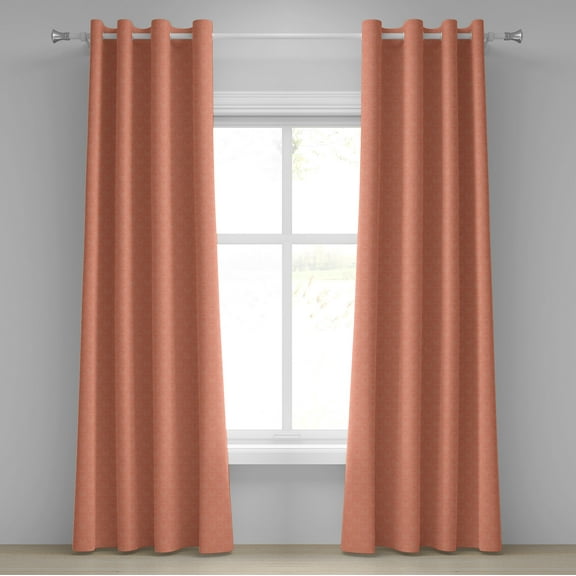 Ambesonne Peach Grommet Curtain, Ornate Spring Flower, 50" x 84", Peach