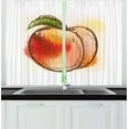 thumbnail image 1 of Ambesonne Peach Kitchen Curtains, Fresh Fruit Sketch Art, 55"x39", Pale Orange Scarlet, 1 of 2