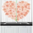 thumbnail image 1 of Ambesonne Peach Kitchen Curtains, Heart Shaped Blossoms, 55"x45", Salmon Peach, 1 of 3
