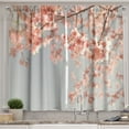 thumbnail image 1 of Ambesonne Peach Kitchen Curtains, Scenery Sakura Trees, 55"x45", Bluegrey Coral, 1 of 3