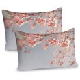 thumbnail image 1 of Ambesonne Peach Pillow Sham 2 Pack, Scenery Sakura Trees, 30"x20", Bluegrey Coral, 1 of 3