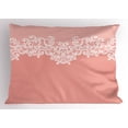 thumbnail image 1 of Ambesonne Peach Pillow Sham, Floral Wedding Theme, 26" X 20", Coral White, 1 of 2