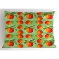 thumbnail image 1 of Ambesonne Peach Pillow Sham, Mellow Organic Delicacy, 26" X 20", Green Orange Vermilion, 1 of 2