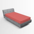 thumbnail image 1 of Ambesonne Peach Pink Fitted Sheet, Chevron Lines Tiles, Twin XL Size, Coral Cream Salmon, 1 of 3