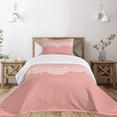 thumbnail image 1 of Ambesonne Peach Quilted Bedspread Set 2 Pcs, Floral Wedding Theme, Twin Size, Coral White, 1 of 3