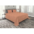thumbnail image 1 of Ambesonne Peach Quilted Bedspread Set 3 Pcs, Ornate Spring Flower, Queen Size, Peach, 1 of 3
