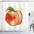 thumbnail image 1 of Ambesonne Peach Shower Curtain, Fresh Fruit Sketch Art, 69"Wx70"L, Pale Orange Scarlet, 1 of 3