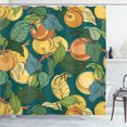 thumbnail image 1 of Ambesonne Peach Shower Curtain, Sketch Detailed Fruit Leaf, 69"Wx70"L, Dark Teal Mustard and Green, 1 of 3