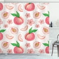 thumbnail image 1 of Ambesonne Peach Shower Curtain, Spring Romance Flowers Fruits, 69"Wx84"L, Pastel Pink Green and Blush, 1 of 3