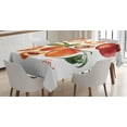 thumbnail image 1 of Ambesonne Peach Tablecloth Rectangular Table Cover, Delicious Nectarines, 60"x84", Orange Green and Red, 1 of 4