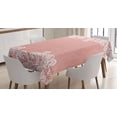 thumbnail image 1 of Ambesonne Peach Tablecloth Rectangular Table Cover, Laces Design Ornamental, 52"x70", Coral White, 1 of 4