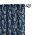 thumbnail image 1 of Ambesonne Peacock 4-Panel Curtains, Peacock Bird Feathers, 56"x95", Navy Blue Orange, 1 of 4
