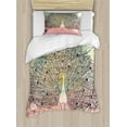 thumbnail image 1 of Ambesonne Peacock Duvet Cover Sets, Aquarelle Bird of Juno Art, 2-Twin, Cream Multicolor, 1 of 3