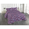 thumbnail image 1 of Ambesonne Peacock Feathers Quilted Bedspread Set 3 Pcs, Tropical Fuzz Art, Twin, Pale Azure Blue Indigo, 1 of 4
