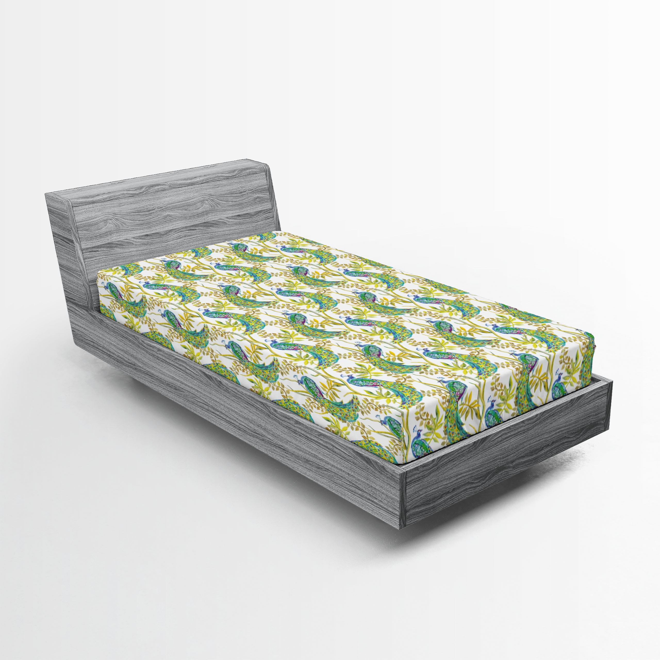 Twin Multicolor Microfiber Floral Fitted Sheet
