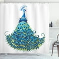 thumbnail image 1 of Ambesonne Peacock Shower Curtain, Floral Feathery Bird Motif, 69"Wx84"L, Blue Yellow, 1 of 5