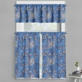 thumbnail image 1 of Ambesonne Peacock Valance & Curtain, Zentangle Bird and Feathers, 55"x45", Azure Blue Indigo, 1 of 7
