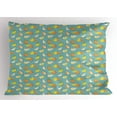 thumbnail image 1 of Ambesonne Pear Pillow Sham, Colorful Sketchy Fruit Sliced, 26" X 20", Teal Apricot, 1 of 2