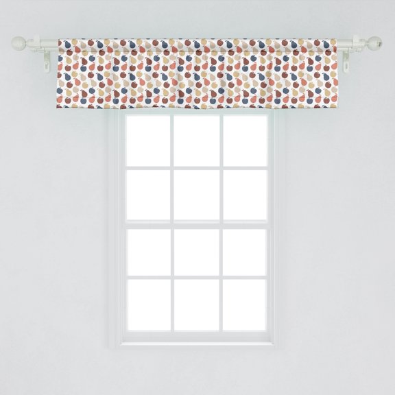 Ambesonne Pear Window Valance, Pastel Toned Fruits Pattern with Apple Leaf Summer Fresh Diet Vitamin Gardening, Curtain Valance for Kitchen Bedroom Decor with Rod Pocket, 54" X 12", Multicolor